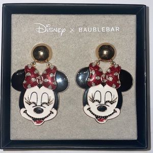 Disney X BAUBLEBAR Minnie Mouse Dangly Earrings Pretty Statement Easter Gift New